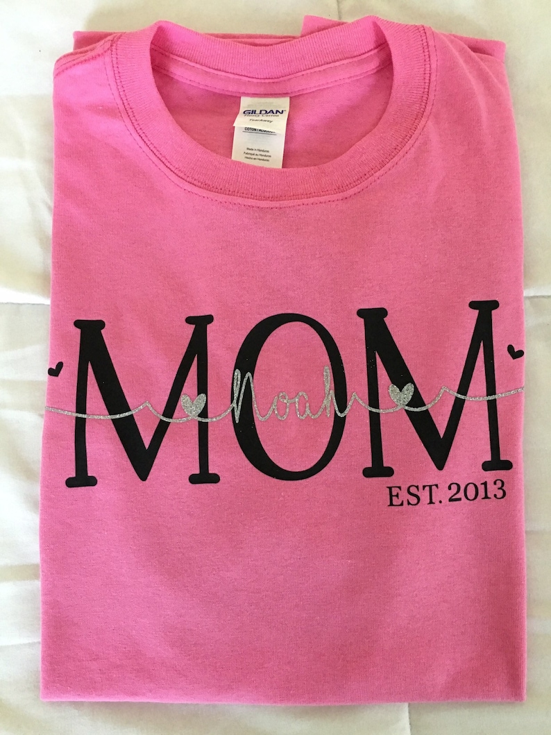 Mom Shirt Mom Est Shirt Mothers Day Shirt Personalized Mom | Etsy