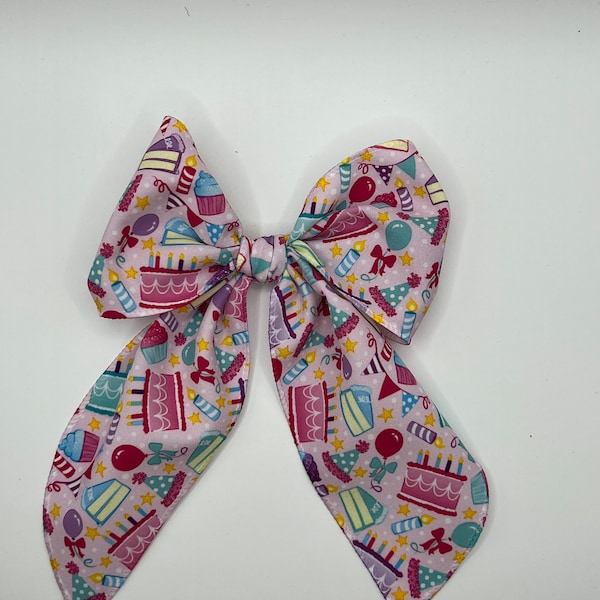 Birthday Bow, Birthday Hairbow, Sailor Bows, Sailor Hairbows, Girl's Birthday Hairbow, Girl's Birthday Bow