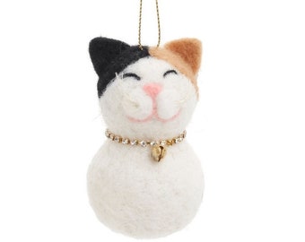 Wool Cat Christmas Ornament