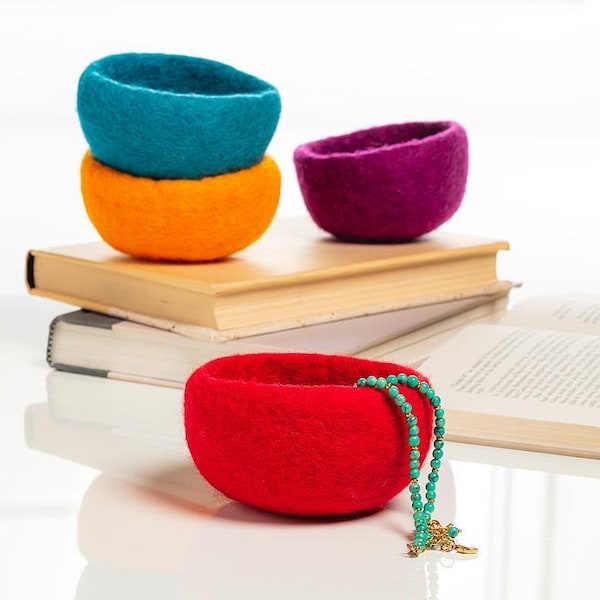 Mini cuencos redondos de fieltro