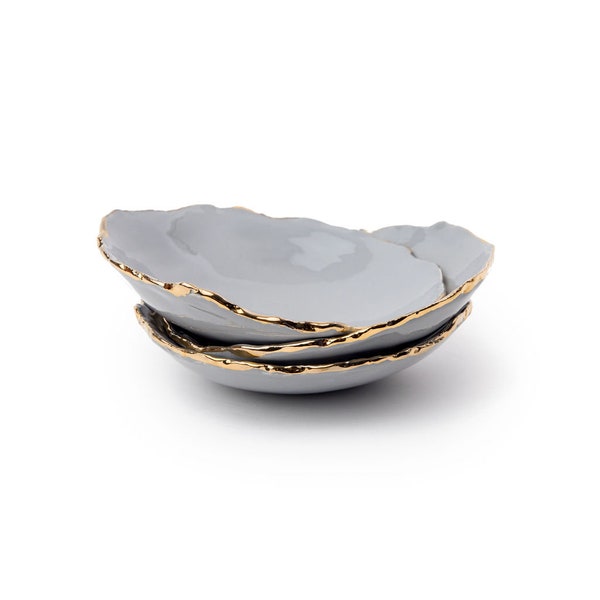 Gray And Gold Ceramic Bowl