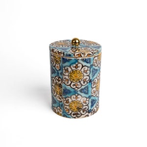 Turquoise Floral Canister