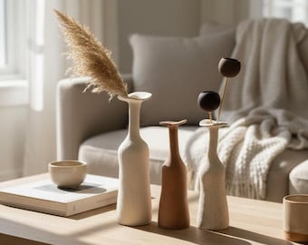 Concrete Vase Set | Organic Modern Decorative Vases
