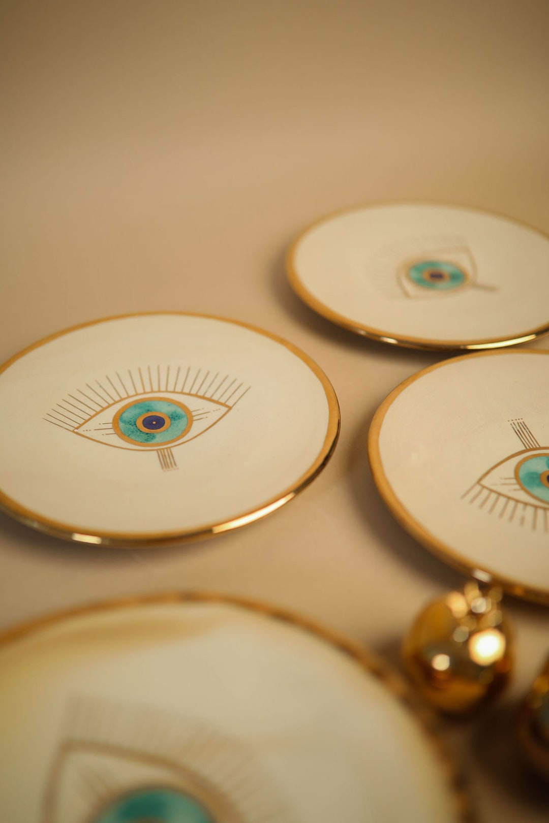 18K Gold Plated Evil Eye Plate Etsy