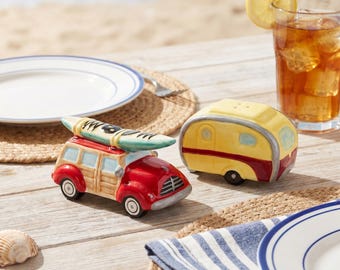 Camper Salt and Pepper Shakers | Vintage Travel Kitchen Decor