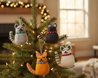 Wool Cat Ornaments