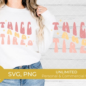 Sweat-shirt épais et fatigué SVG, col rond tendance bohème, chemise citation drôle sarcastique, conception maman fatiguée, cadeaux pour elle, chemise femme fatiguée