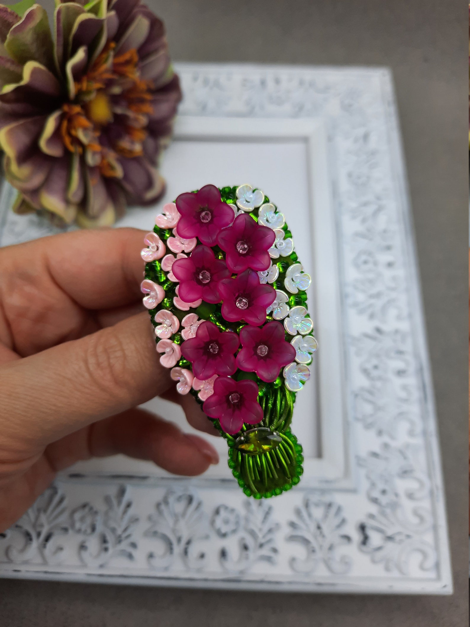Brooch pin Handmade brooch DIY Embroidered brooch Crystal pin Etsy