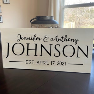Personalized Bridal Shower Gift | Gift for Married Couple | Established Sign | Established Wedding Signs | Engagement Gift | Name Sign