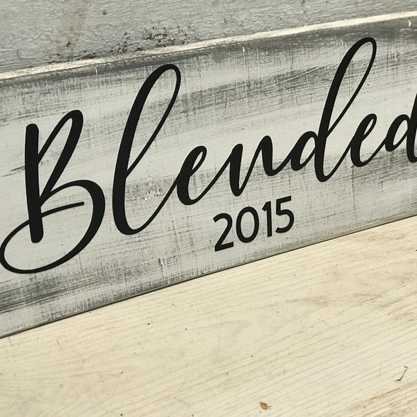 Blended and Blessed Wood Sign l #Blended | Blended Family Wedding Gift l Rustic Home Decor l Scrabble Wall | The Perfect Blend Sign