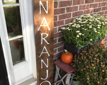 Wooden Customized Family Last Name Sign | Porch Sign | Outdoor Sign | Personalized Vertical Outdoor Sign | Housewarming Gift