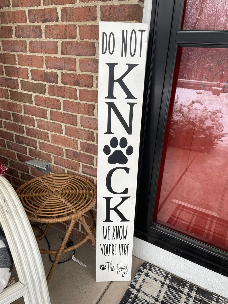 Do Not Knock Dog Sign Large Porch Sign Welcome Sign - Etsy