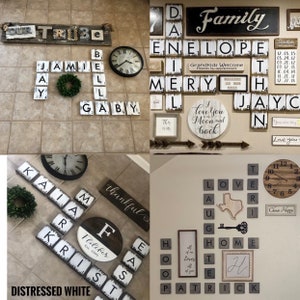 Scrabble Tiles Wall Art | Large Scrabble Tiles 5.5 | Home Decor | Farm House | Crossword Wall | Wedding Table | Collage Wall | Name wall