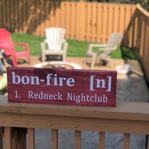 Bonfire Sign l Campfire Sign l Redneck Bonfire Sign l Wooden Fire Pit Sign l Funny Camping Signs l Outdoor Sign image 4