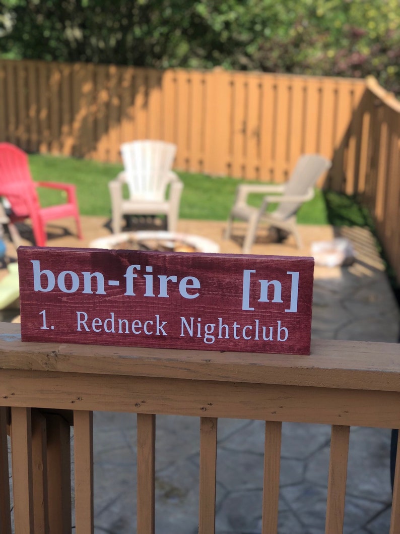 Bonfire Sign l Campfire Sign l Redneck Bonfire Sign l Wooden Fire Pit Sign l Funny Camping Signs l Outdoor Sign image 4