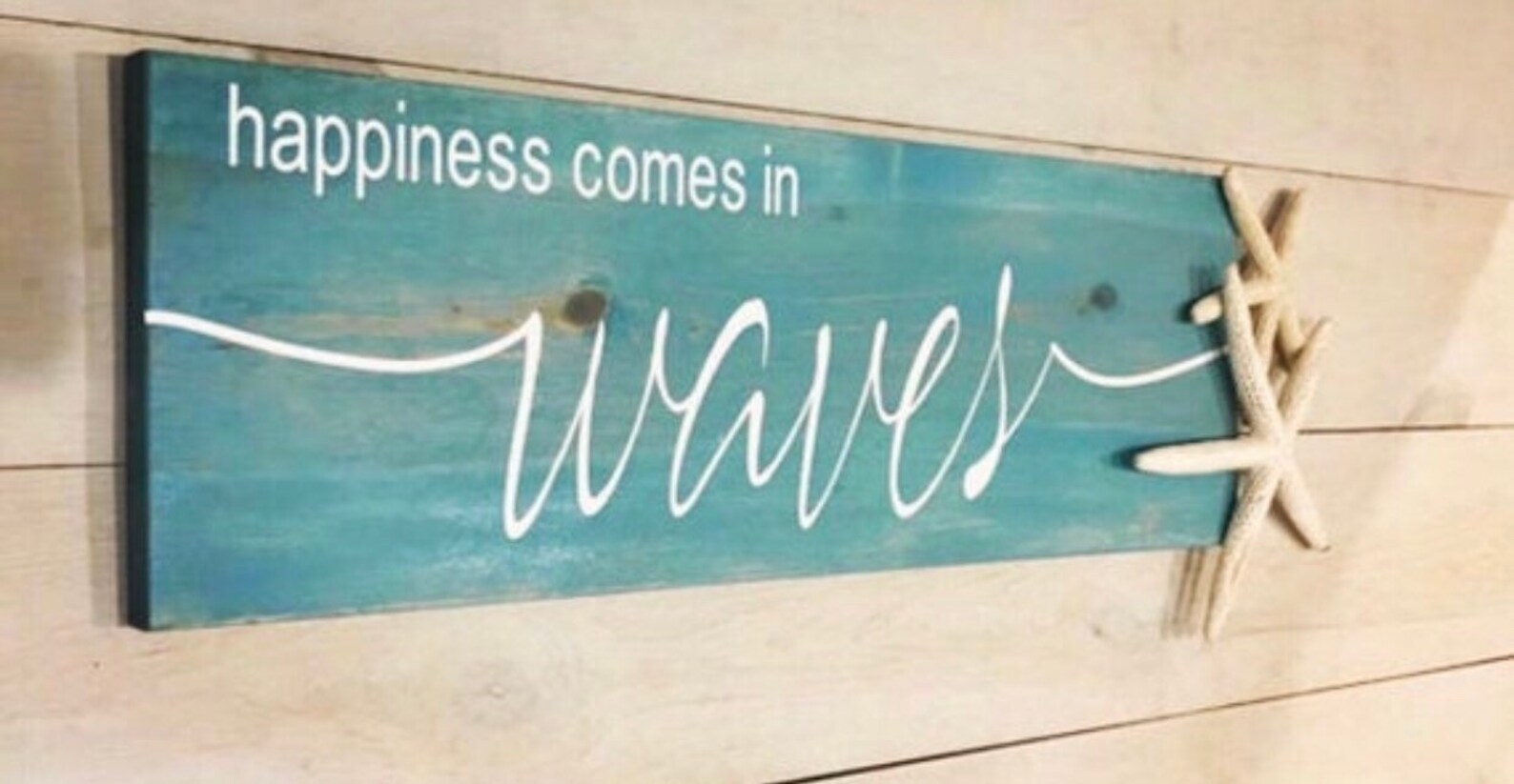Happiness Comes In Waves Sign main image 0