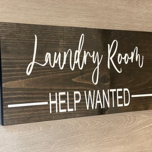 Laundry Help Wanted Sign| Laundry Room Sign| Laundry Sign| Help Wanted Sign| Humorous Sign| Laundry Room Humor