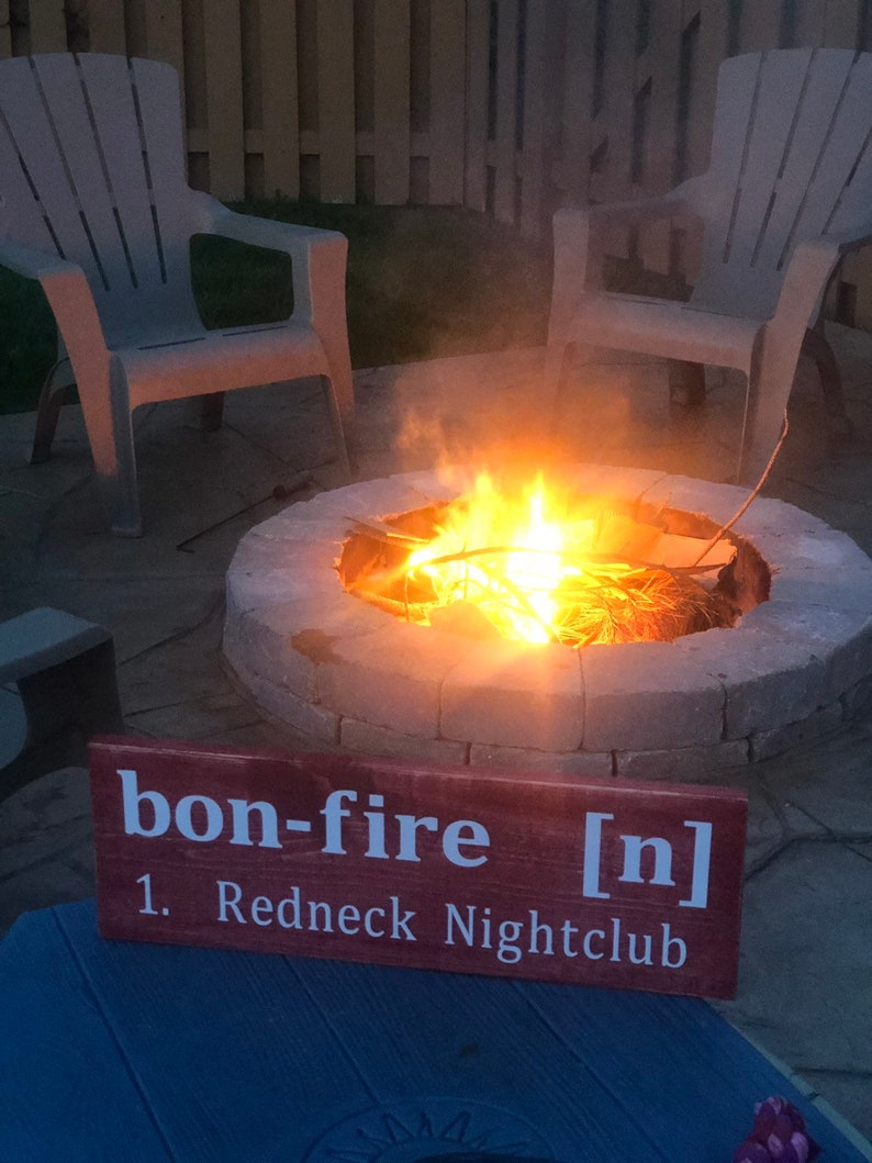 Bonfire Sign l Campfire Sign l Redneck Bonfire Sign l Wooden Fire Pit Sign l Funny Camping Signs l Outdoor Sign image 5