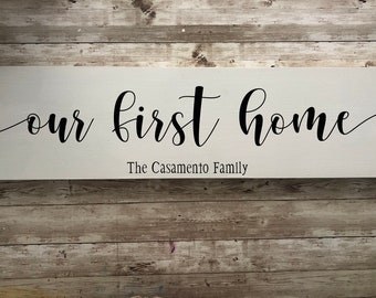 Our First Home Sign | New Home Gift | Established Sign | Realtor Closing Gift | Family Name Sign | New Home Sign | Housewarming Gift