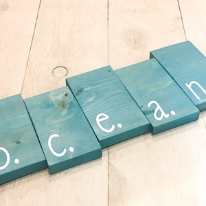 Ocean Sign | Beach Sign | Scrabble Tiles Wall Art | Beach Decor | Beach House Decor | Beach Theme | Ocean