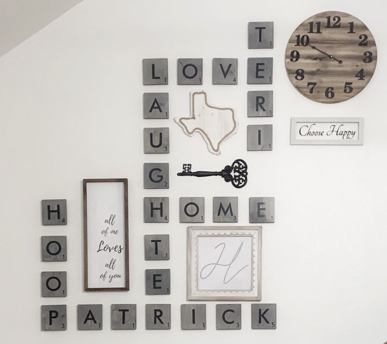 Scrabble Tiles Wall Art Large Scrabble Tiles 5.5 Home Etsy