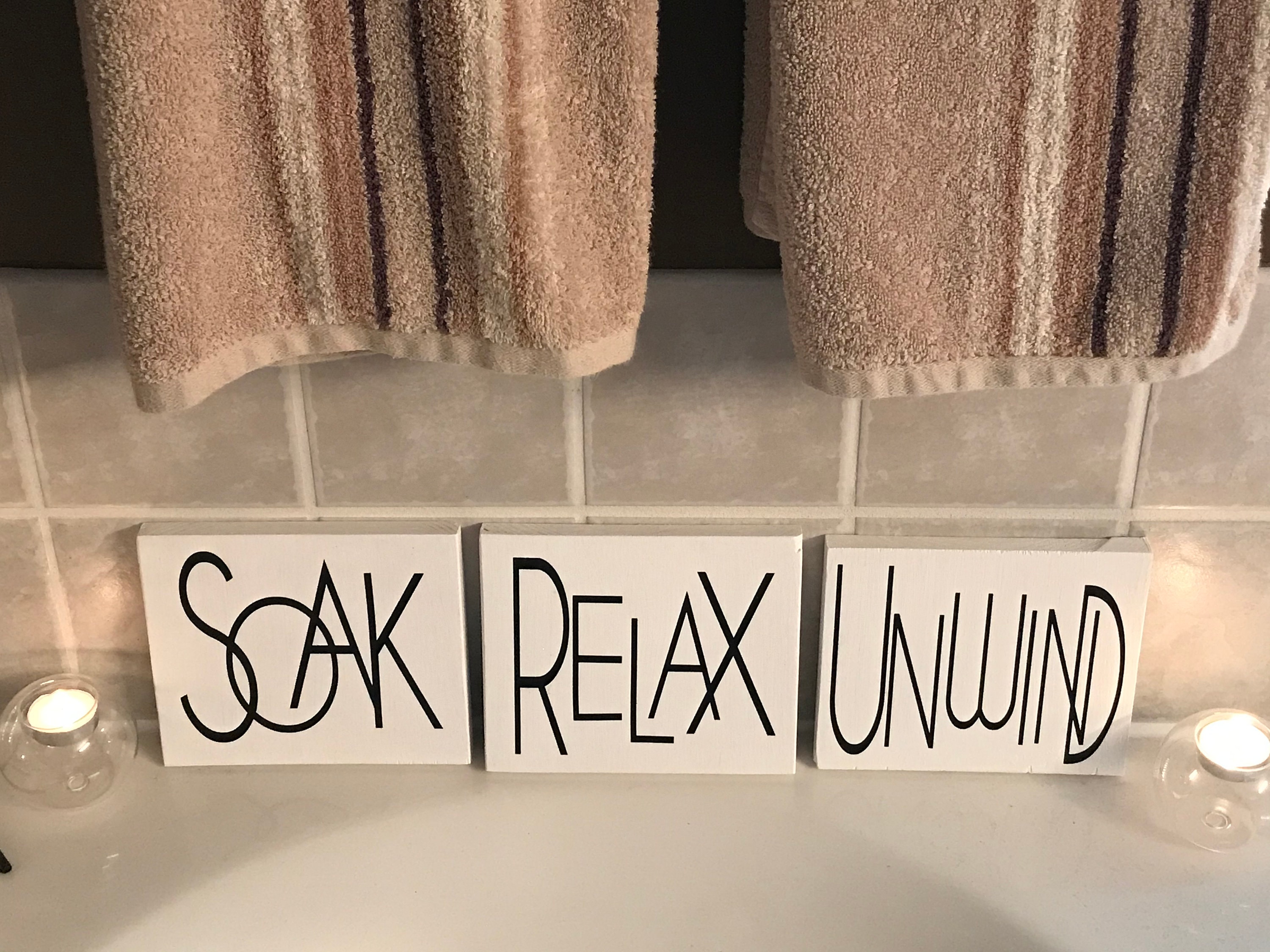Bathroom Signs L Soak Relax Unwind Signs L Bathroom Decor L Etsy
