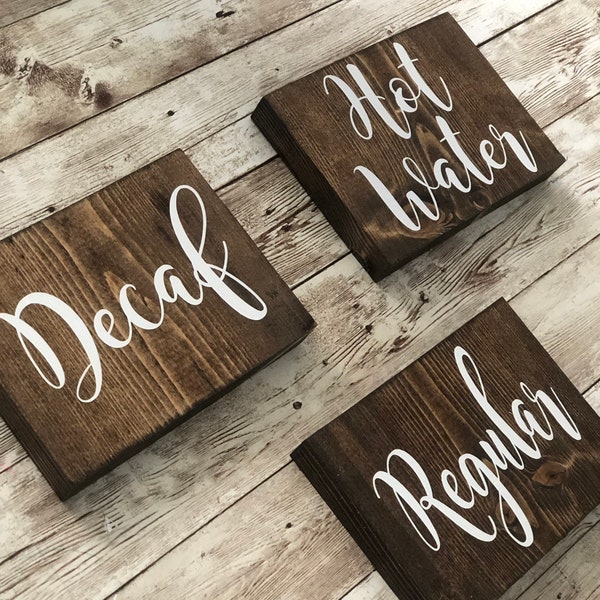 Mini Coffee Signs l Tiered Tray Signs l Coffee Decor l Kitchen Decor l Coffee Bar Decor l Wooden Coffee Signs l Mini Display Signs