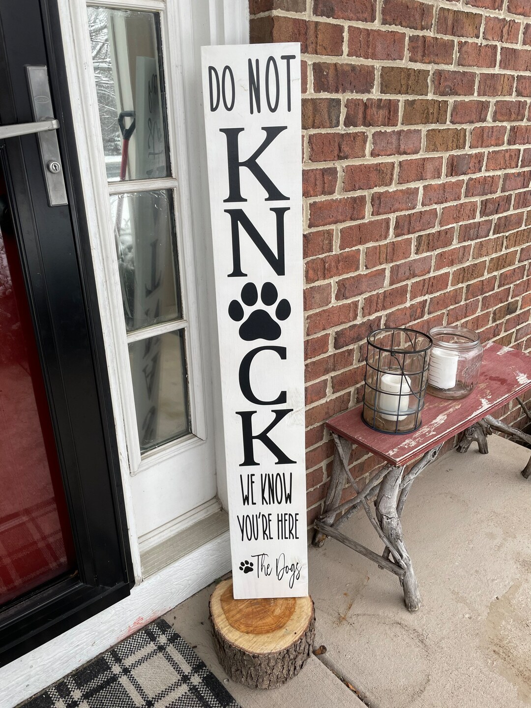 Do Not Knock Dog Sign | Large Porch Sign | Welcome Sign | Front Door ...