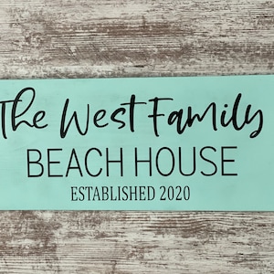 Personalized Beach House Sign | Beach House Decor | Beach Cottage | Beach Signs | Coastal Beach Decor | Beach Wall Art | Beach Theme