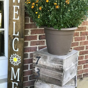 Farmhouse Welcome Wood Sign | Front Door Sign | Rustic Front Porch Door Sign | Front Porch Sign | Wooden signs | Welcome Sign with Burlap