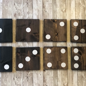 Giant Dice l Large Wall Dice l Scrabble Tile Wall Art l Gallery Wall l Wood Dominos l Family Number Dominos l Wooden Dominos l Dice
