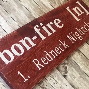 Bonfire Sign l Campfire Sign l Redneck Bonfire Sign l Wooden Fire Pit Sign l Funny Camping Signs l Outdoor Sign image 3