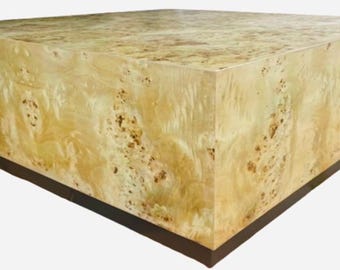 Custom Burl Wood Coffee Table: American Made Cocktail Table