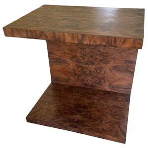 Custom Burl Wood C Side Table: American Made Cocktail Table