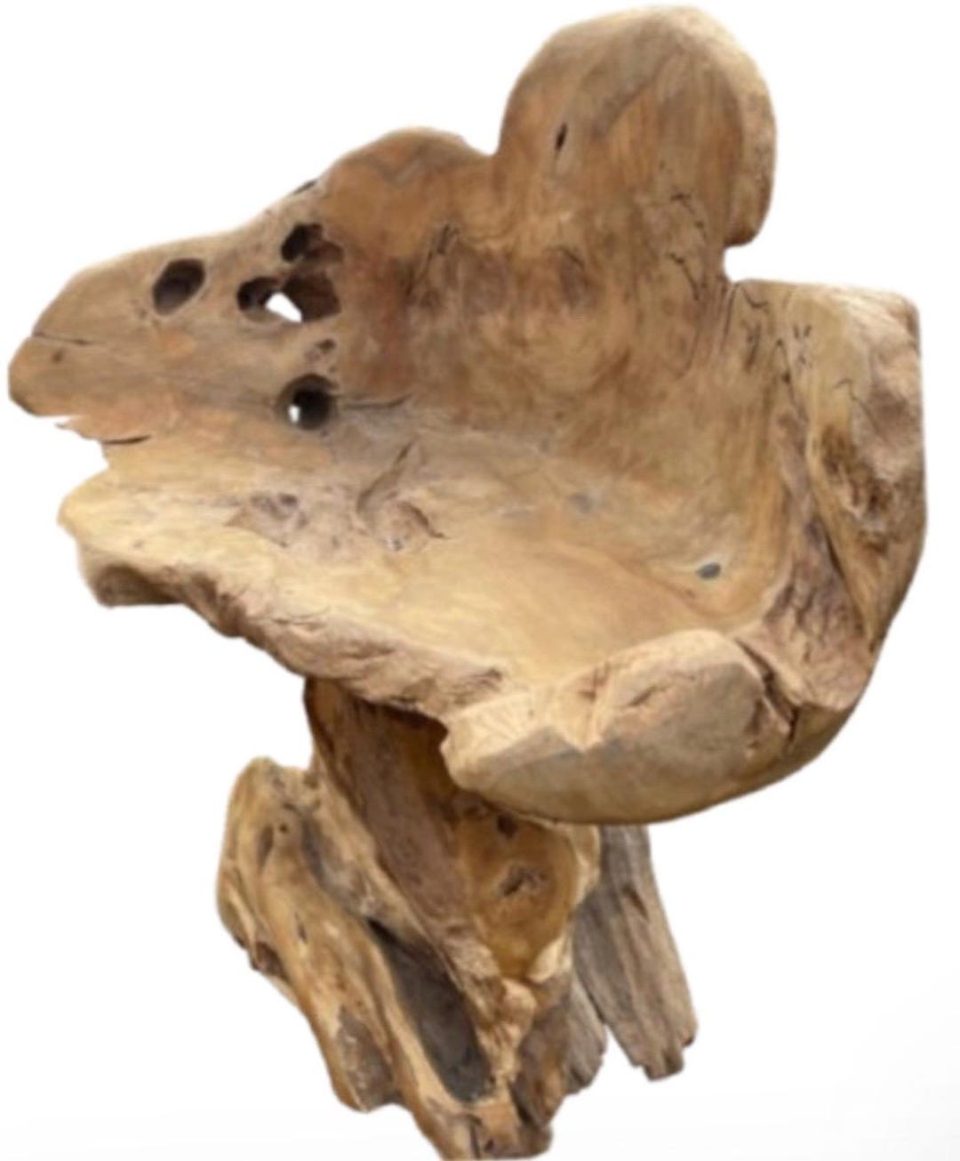 Buy Live Edge Teak Root Bench: Organic Driftwood Chair Online in