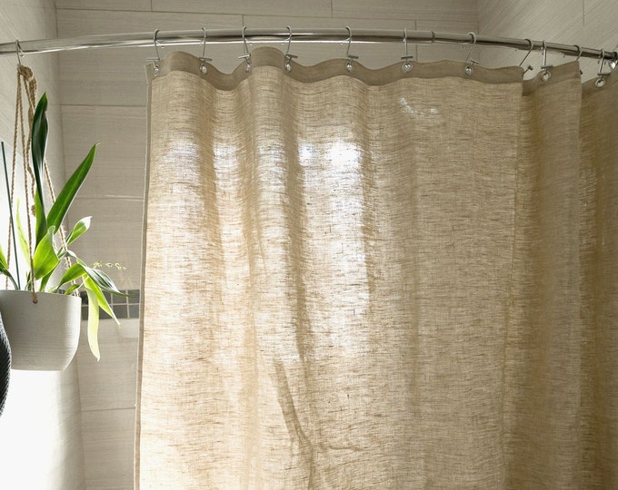 100 Natural Hemp Linen Shower Curtain Liner Etsy