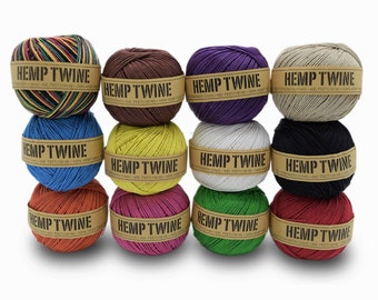 100% Hemp Twine 1mm Ball 430 Feet (130 M) pure hemp natural and colors
