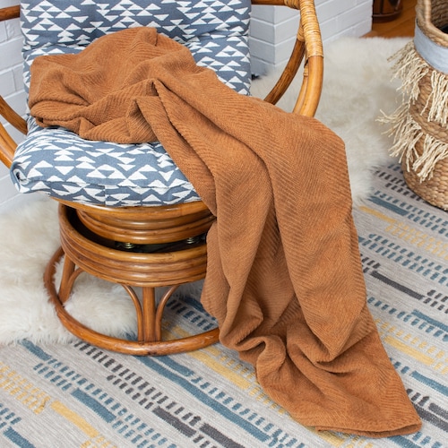 Ecofriendly Organic Cotton Throw Blanket Organic Textiles Etsy