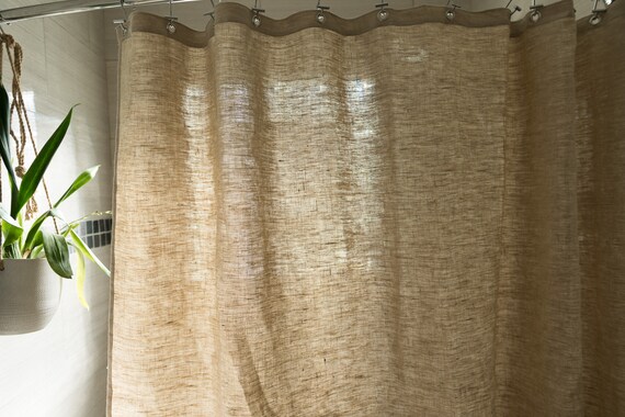 Hemp Shower Curtain Use With Or Without Liner Made In Usa Etsy