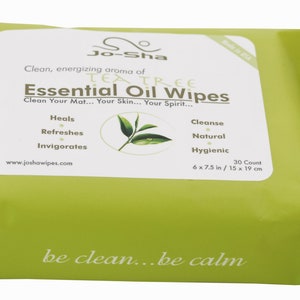 Cleaning Wipes for Yoga Mats and Equipment Essential Oil Based Tea Tree Single