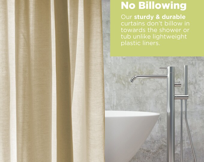 100 Natural Hemp Linen Shower Curtain Liner Etsy