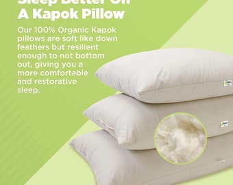 Organic Eco-Friendly Kapok Pillow | Organic Pillow | Earth-Friendly Pillow | Kapok Bed Pillow | Pillow for Bed | Luxury Bedding | Insomnia