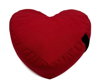Zafu Meditation HEART SHAPED Buckwheat hull Zafu | Floor Pillow | Buckwheat Cushion | Meditation Seat | Boho Floor Cushion | Yoga Room Decor