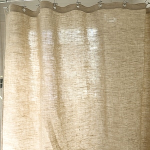 Eco-Friendly Hemp Shower Curtain Sustainable Shower Curtain Hemp Bathroom Decor Hemp Shower Curtain 2 Colors image 2