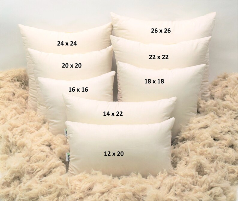 100 Fully Organic Throw Pillow Euro Sizes Kapok Filled Etsy