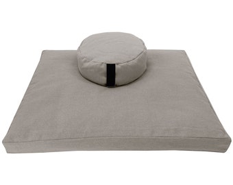 Hemp Meditation Meditation Set | Organic Floor Cushion | Meditation Cushion | HEMP Floor Mat Set  - Organic Buckwheat Zafu & Zabuton Mat