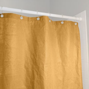 Trendy Linen Shower Curtain | Best Shower Curtain | Linen Bathroom Decor | Eco Friendly Natural Linen | Choice of Colors Made in USA