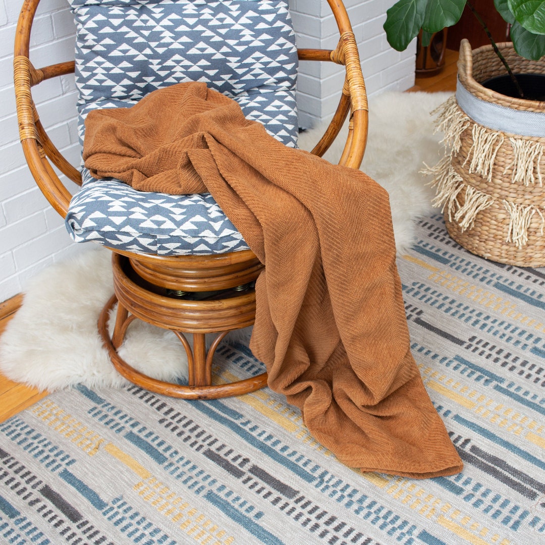 Ecofriendly Organic Cotton Throw Blanket Organic Textiles Woven Throw