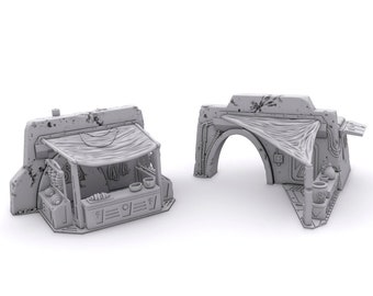 Outpost Bazaar - Legion compatible Terrain | 3d printed Scenery | Imperial Assault | Rebels | Empire | Star Wars | Tatooine | Hoth | Endor