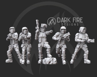 Republic Scouts Squad (5) - DARK FIRE | Legion compatible - 3D printed